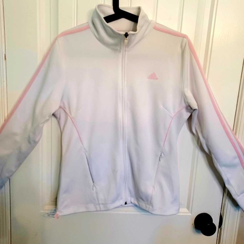 Adidas Climalite white/ pink jacket